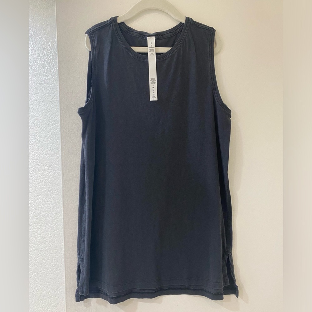 Lululemon Black Cotton Muscle Tank Top Size 2